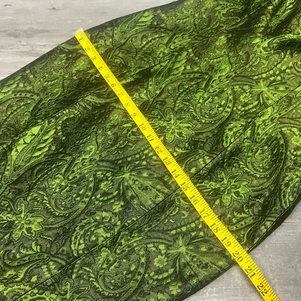 Escada Couture Green Paisley Silk Dress 40 - Picture 6 of 7